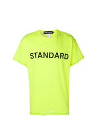 Мужская зелено-желтая футболка с круглым вырезом с принтом от United Standard