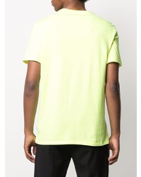 Мужская зелено-желтая футболка с круглым вырезом с принтом от Zadig & Voltaire