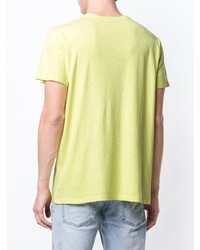 Мужская зелено-желтая футболка с круглым вырезом с принтом от Isabel Marant