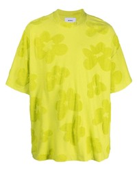 Мужская зелено-желтая футболка с круглым вырезом с цветочным принтом от Bonsai