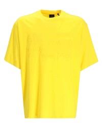Мужская зелено-желтая футболка с круглым вырезом от Armani Exchange