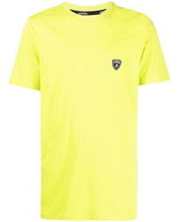 Мужская зелено-желтая футболка с круглым вырезом от Automobili Lamborghini