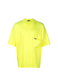 Мужская зелено-желтая футболка с круглым вырезом от Balenciaga