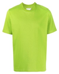 Мужская зелено-желтая футболка с круглым вырезом от Bottega Veneta