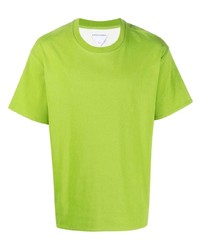 Мужская зелено-желтая футболка с круглым вырезом от Bottega Veneta