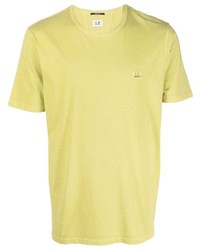 Мужская зелено-желтая футболка с круглым вырезом от C.P. Company