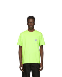 Мужская зелено-желтая футболка с круглым вырезом от CARHARTT WORK IN PROGRESS
