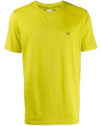 Мужская зелено-желтая футболка с круглым вырезом от CP Company