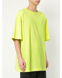 Мужская зелено-желтая футболка с круглым вырезом от Juun.J