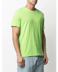 Мужская зелено-желтая футболка с круглым вырезом от Polo Ralph Lauren