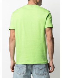 Мужская зелено-желтая футболка с круглым вырезом от Polo Ralph Lauren