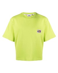 Мужская зелено-желтая футболка с круглым вырезом от Gcds