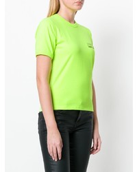Женская зелено-желтая футболка с круглым вырезом от Misbhv