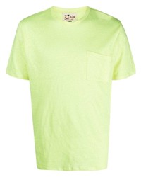 Мужская зелено-желтая футболка с круглым вырезом от MC2 Saint Barth