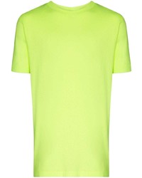 Мужская зелено-желтая футболка с круглым вырезом от Off-White