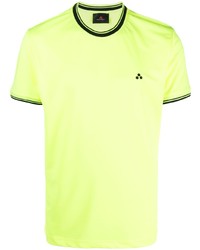 Мужская зелено-желтая футболка с круглым вырезом от Peuterey