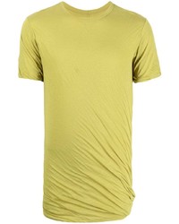 Мужская зелено-желтая футболка с круглым вырезом от Rick Owens