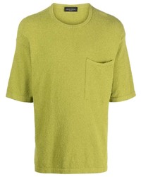 Мужская зелено-желтая футболка с круглым вырезом от Roberto Collina