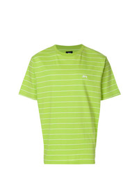 Мужская зелено-желтая футболка с круглым вырезом от Stussy