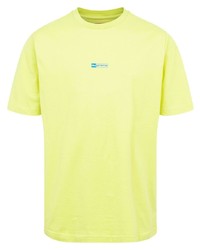 Мужская зелено-желтая футболка с круглым вырезом от Supreme