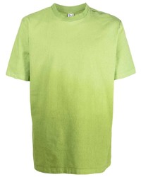 Мужская зелено-желтая футболка с круглым вырезом от Winnie NY