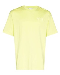 Мужская зелено-желтая футболка с круглым вырезом от Y-3