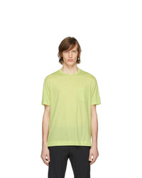 Мужская зелено-желтая футболка с круглым вырезом от Z Zegna
