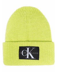 Мужская зелено-желтая шапка от Calvin Klein Jeans