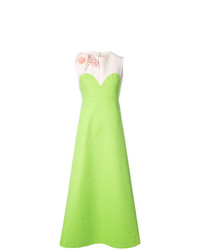 Зелено-желтое вечернее платье с пайетками от DELPOZO