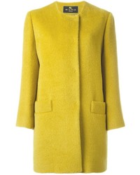 Женское зелено-желтое пальто от Etro