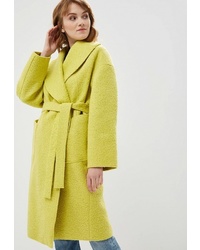 Женское зелено-желтое пальто от Ruxara