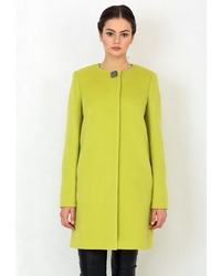 Женское зелено-желтое пальто от Trifo