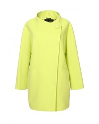 Женское зелено-желтое пальто