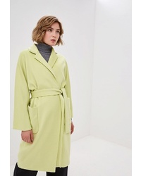 Женское зелено-желтое пальто от Villagi