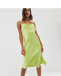 Зелено-желтое платье-комбинация от ASOS DESIGN