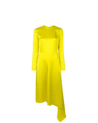 Зелено-желтое платье-миди от MSGM