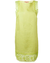 Зелено-желтое платье прямого кроя крючком от Ermanno Scervino