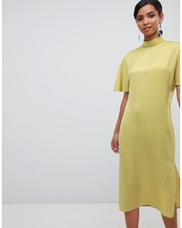 Зелено-желтое платье прямого кроя от ASOS DESIGN