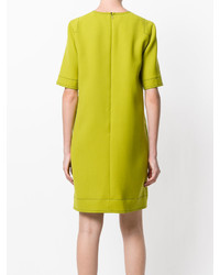 Зелено-желтое платье прямого кроя от Marni