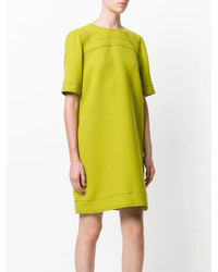 Зелено-желтое платье прямого кроя от Marni