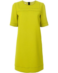 Зелено-желтое платье прямого кроя от Marni