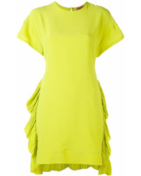 Зелено-желтое платье-футляр от No.21