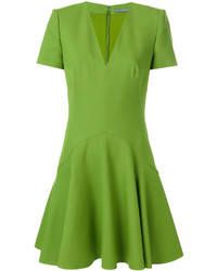 Зелено-желтое платье от Alexander McQueen