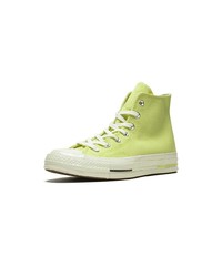 Мужские зелено-желтые высокие кеды из плотной ткани от Converse