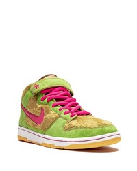 Мужские зелено-желтые высокие кеды от Nike