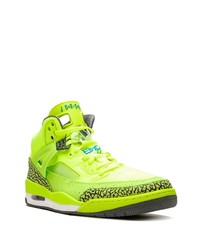 Мужские зелено-желтые высокие кеды от Jordan