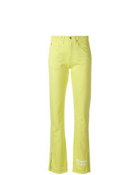 Зелено-желтые джинсы