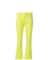 Женские зелено-желтые джинсы от MSGM