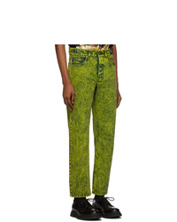 Мужские зелено-желтые джинсы от S.R. STUDIO. LA. CA.