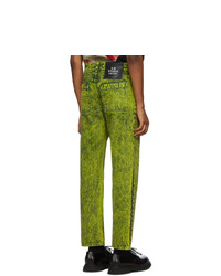 Мужские зелено-желтые джинсы от S.R. STUDIO. LA. CA.